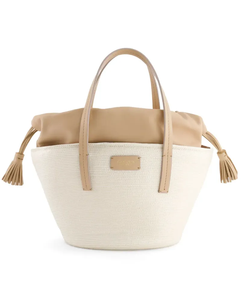 Giambattista Valli Strandtasche mit Logo-Patch - Weiß Weiß