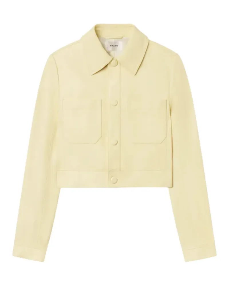 Frame Denim leather cropped jacket - Gelb Gelb