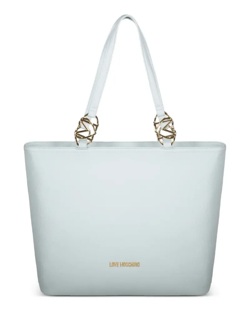 Moschino logo-plaque tote bag - Blau Blau