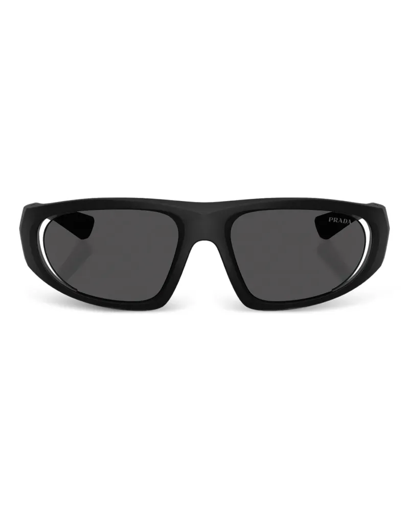Prada rectangle logo sunglasses - Schwarz Schwarz