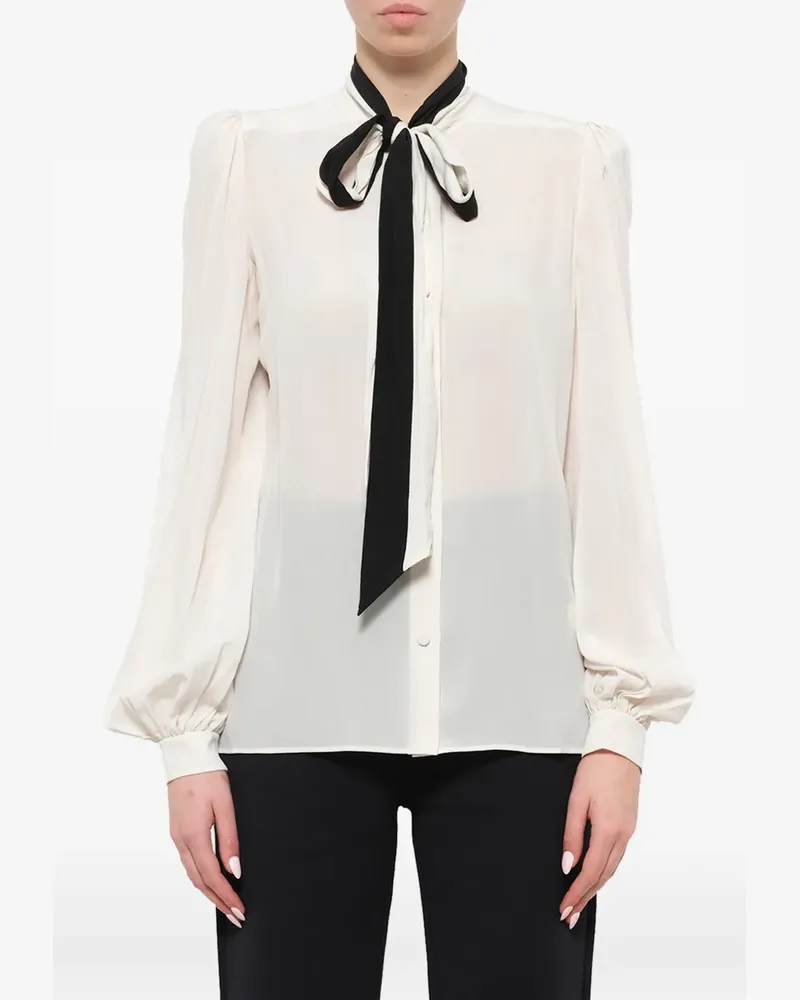 Givenchy Bluse mit Schalkragen - Weiß Weiß