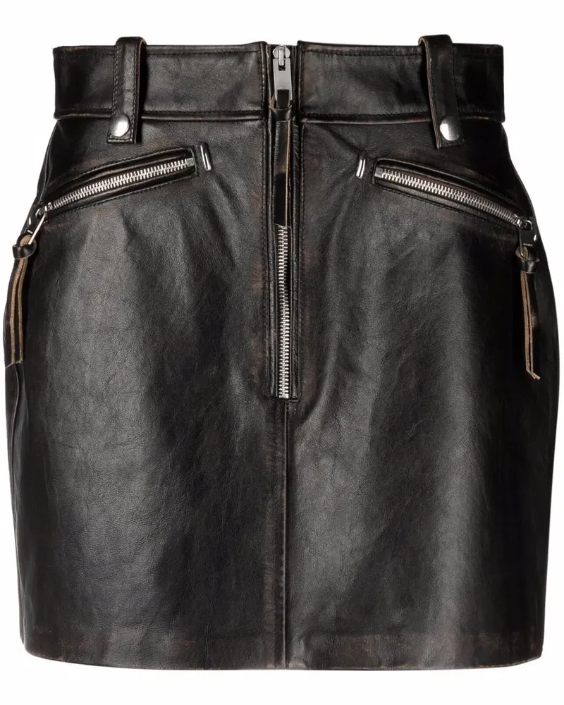 Diesel Minirock aus Leder - Schwarz Schwarz