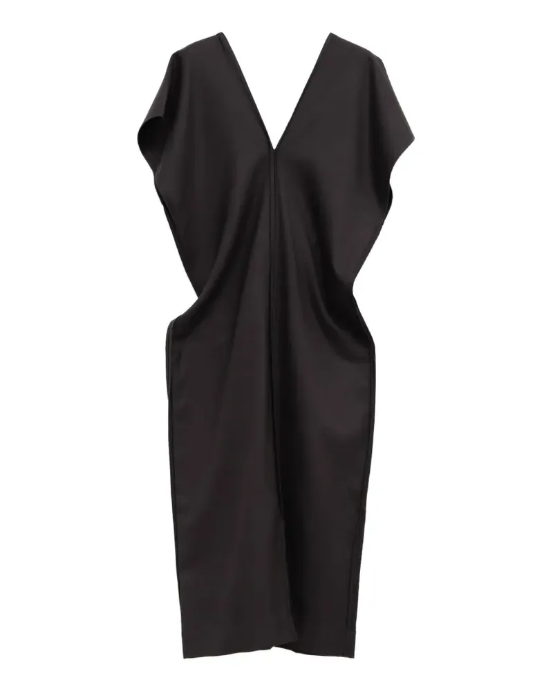 Baserange Drapiertes Midikleid mit V-Ausschnitt - Braun Braun