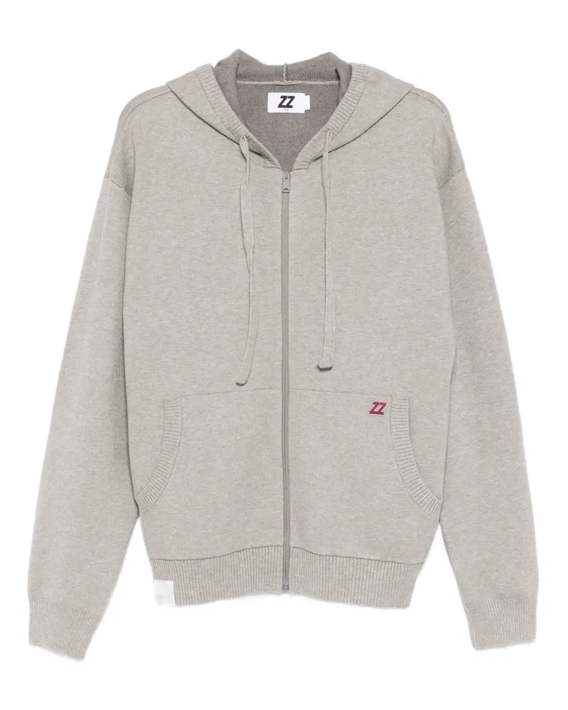 Izzue Gestrickte Jacke mit Logo-Patch - Nude Nude