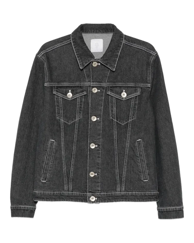 Eleventy contrast-stitch denim jacket - Schwarz Schwarz
