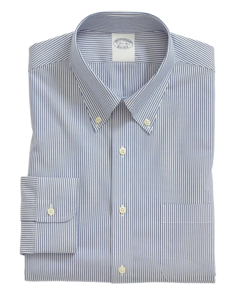 Brooks Brothers striped-pattern oxford shirt - Blau Blau