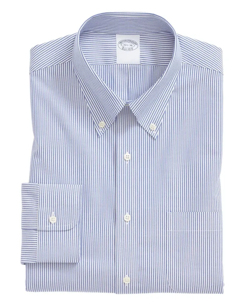 Brooks Brothers Gestreiftes Oxford-Hemd - Blau Blau