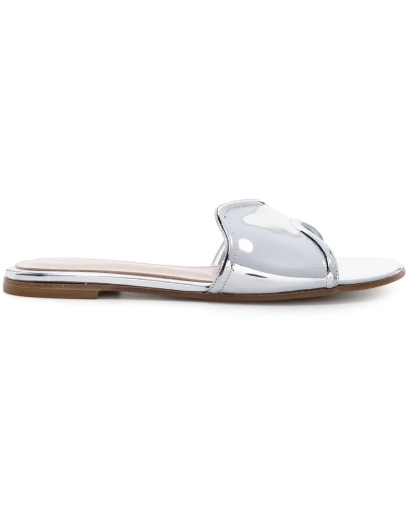 Gianvito Rossi Lucrezia Sandalen aus Lackleder - Silber Silber