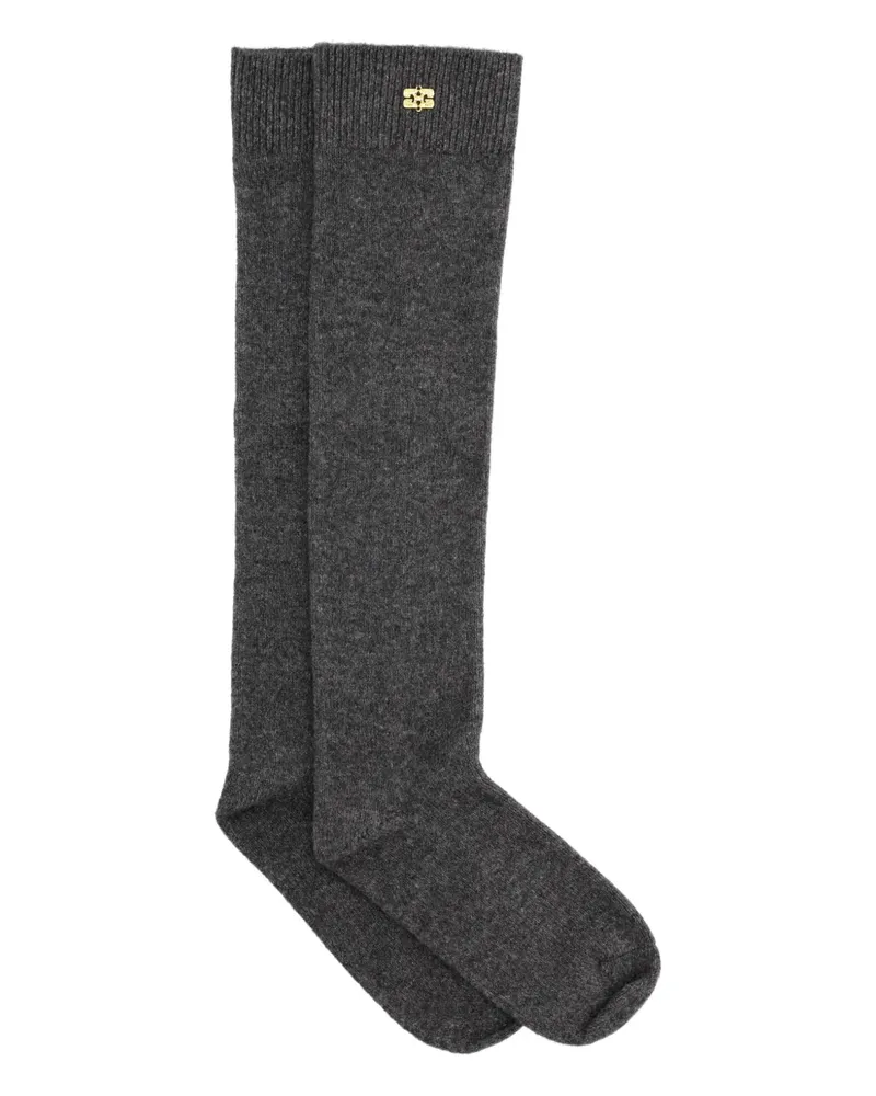 Ganni logo socks - Grau Grau