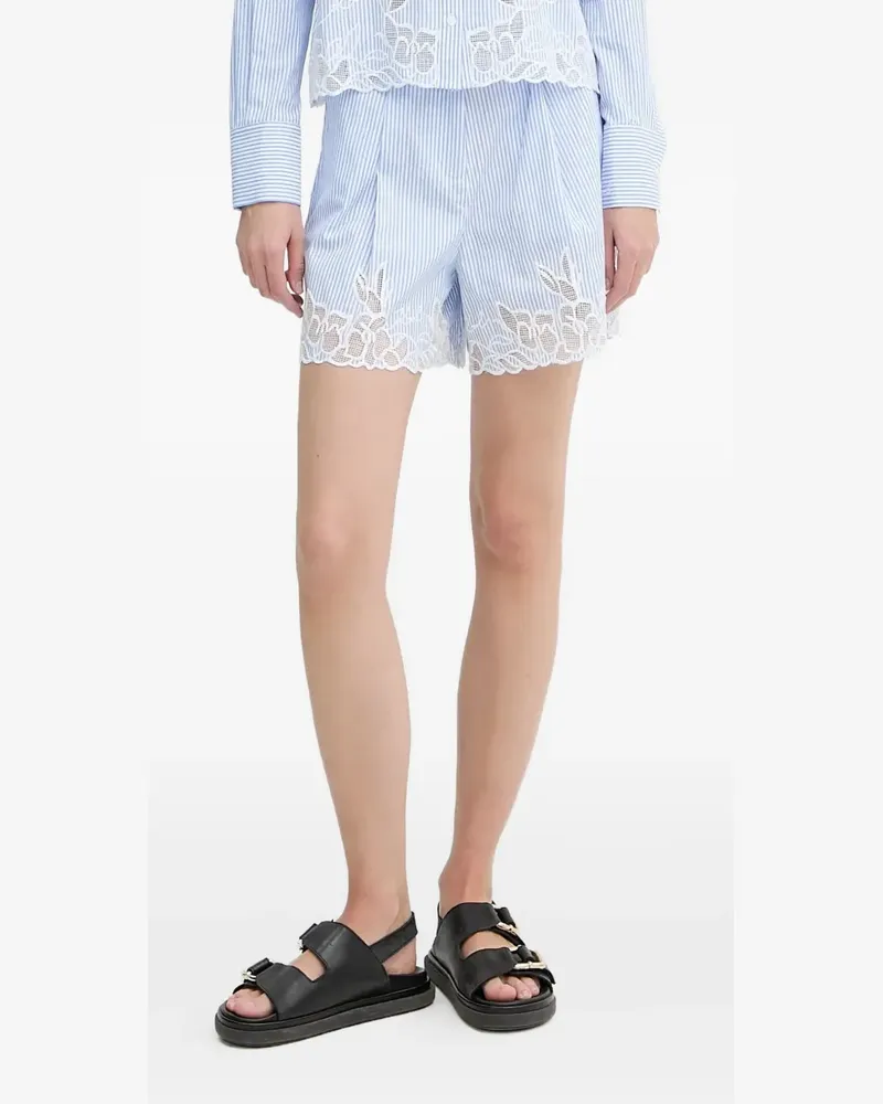 Karl Lagerfeld Gestreifte Shorts mit Spitzenborte - 1UO BLUE 1uo