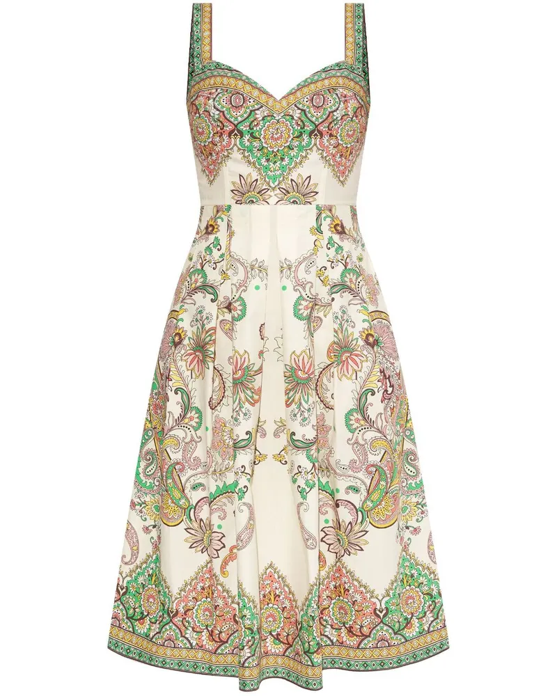 Etro Kleid mit Blumen-Print - Weiß Weiß