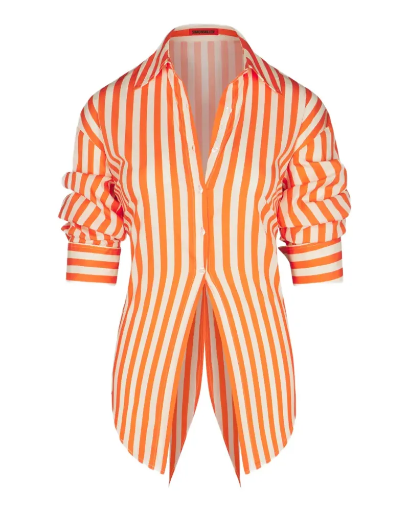 Simon Miller Loch stripe-print cotton shirt - Orange Orange