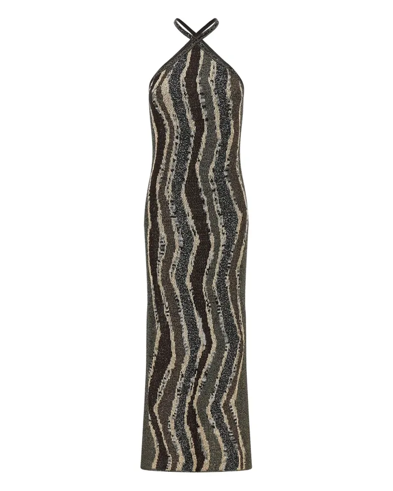 Missoni wave-pattern halterneck maxi dress - Braun Braun