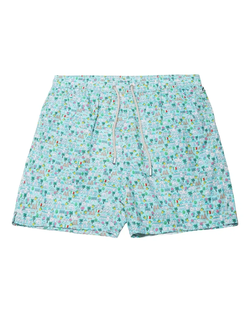 MC2 Saint Barth graphic-print drawstring swim shorts - Blau Blau