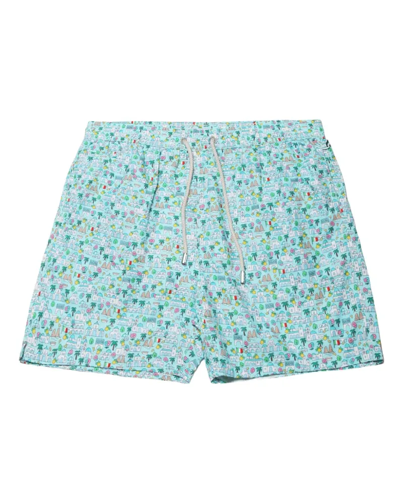 MC2 Saint Barth graphic-print drawstring swim shorts - Blau Blau