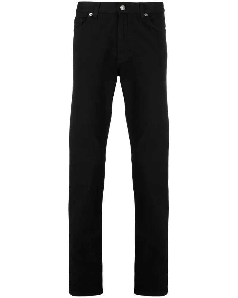 Ermenegildo Zegna Schmale Hose aus Gabardine - Schwarz Schwarz