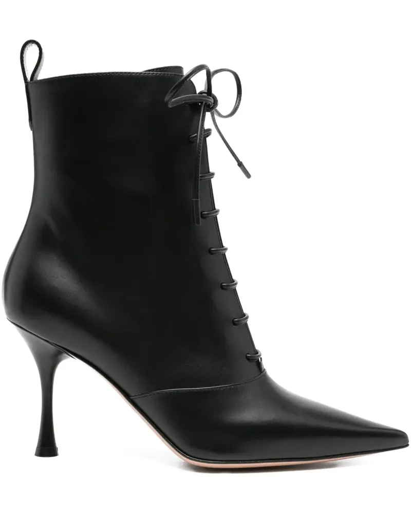 Gianvito Rossi Spitze Schnürstiefel 85mm - Schwarz Schwarz