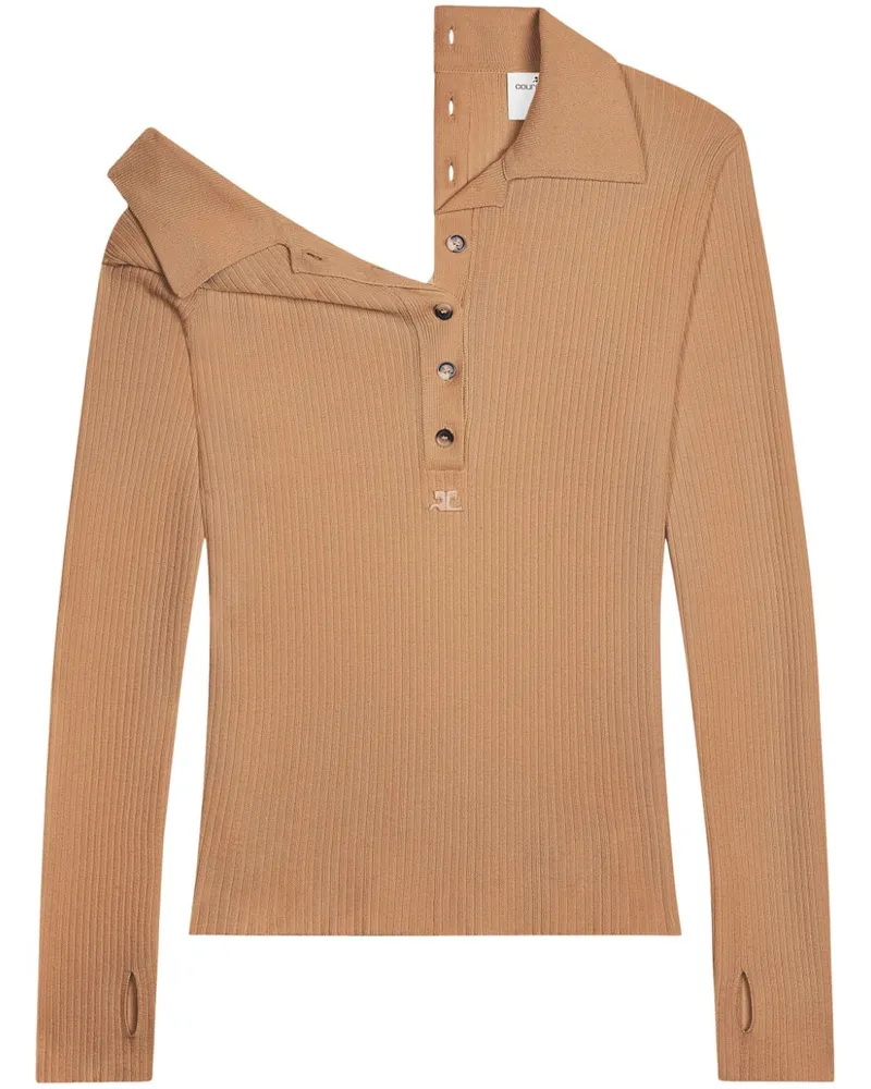Courrèges Polo-Pullover mit Knöpfen - Nude Nude
