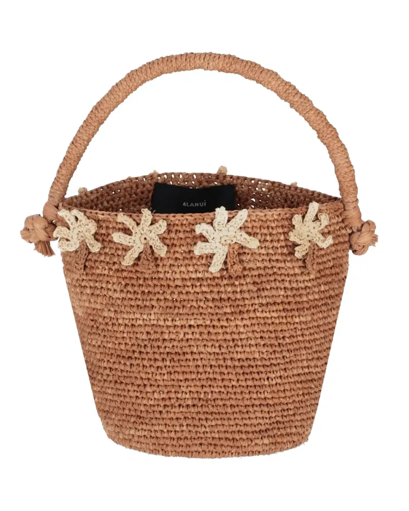Alanui Shadow of The Palm palm-tree appliqué beach bag - Braun Braun