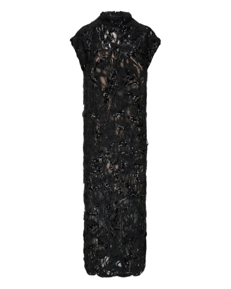 Brunello Cucinelli Kleid mit Stehkragen - Schwarz Schwarz