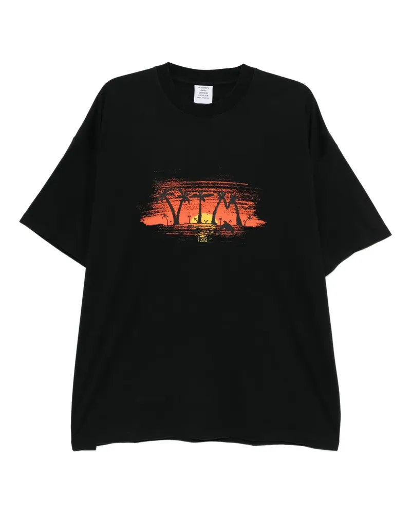 VETEMENTS T-Shirt mit Print - Schwarz Schwarz