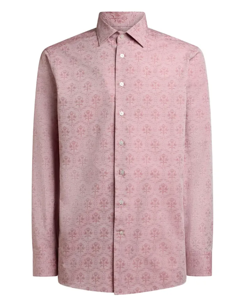 Etro Geknöpftes Jacquard-Hemd mit Blumen - Rosa Rosa
