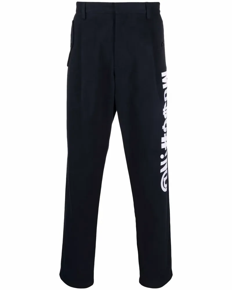 Moschino Gabardine-Hose mit Symbolen - Blau Blau