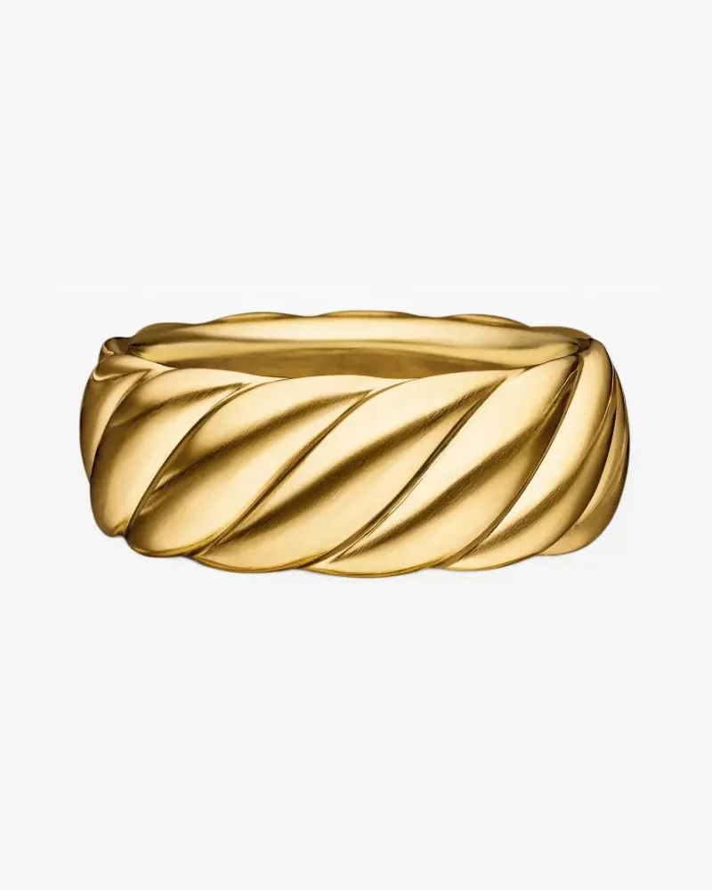 David Yurman 18kt Sculpted Cable Contour Gelbgoldring (9mm Gelb
