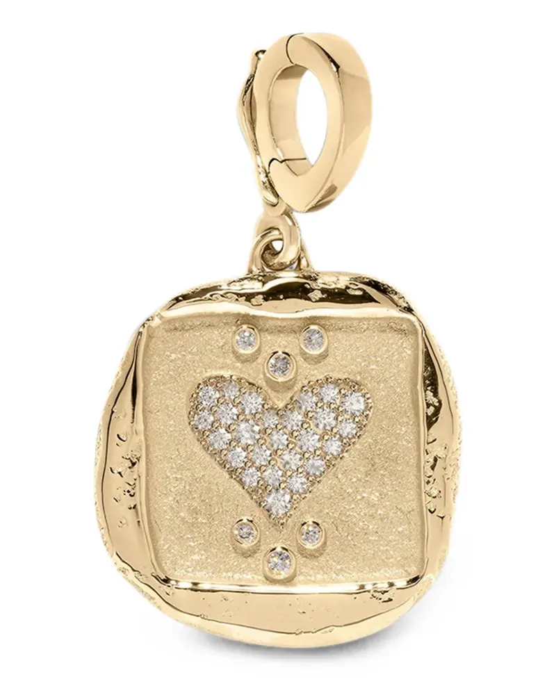 AZLEE Amour Münzanhänger mit Diamantenherz - Gold Gold