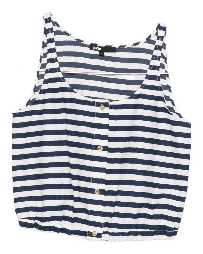Maje striped-pattern button-fastening top - Blau Blau