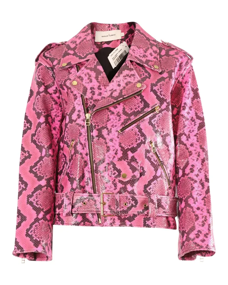 Marques ' Almeida Bikerjacke mit Python-Print - Rosa Rosa