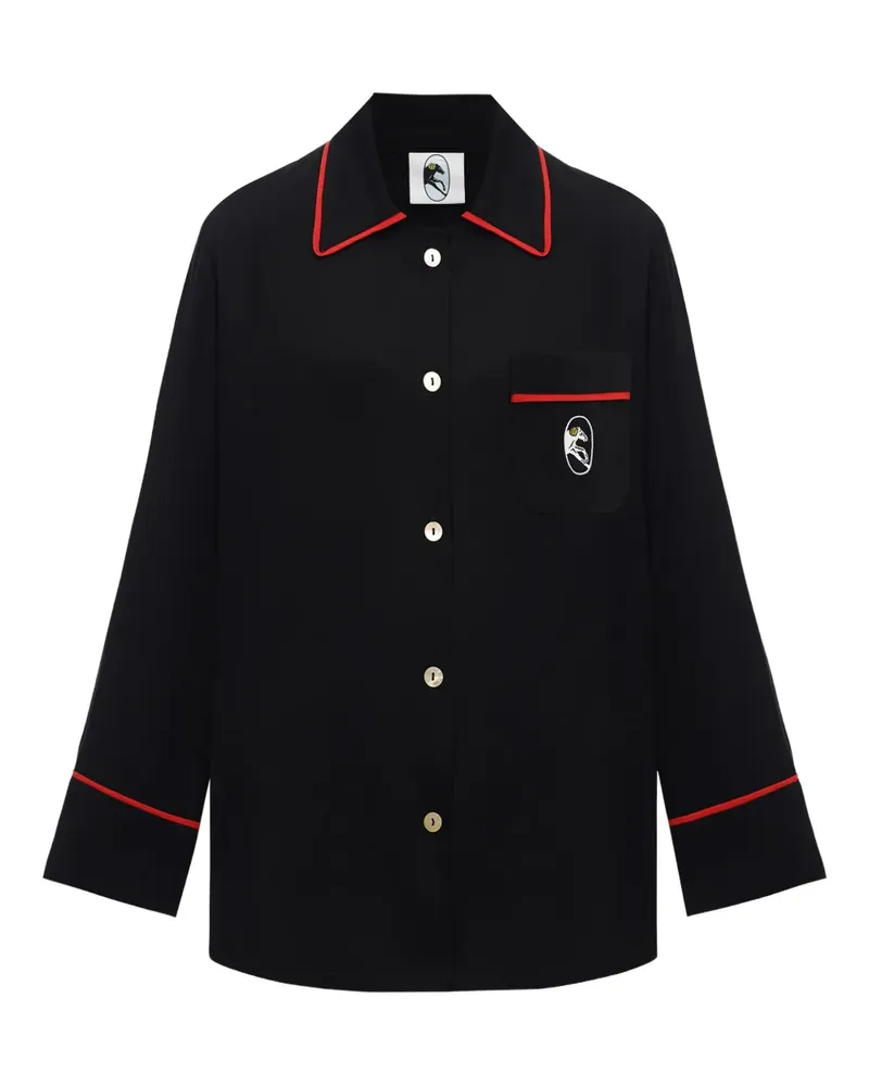 SLEEPER Finnegan Pyjama-Oberteil - Schwarz Schwarz