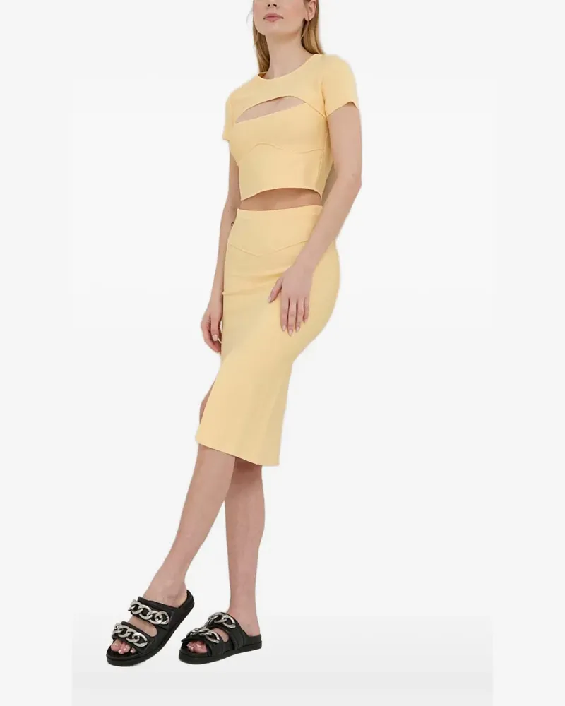 Patrizia Pepe cutout short-sleeve top - Gelb Gelb
