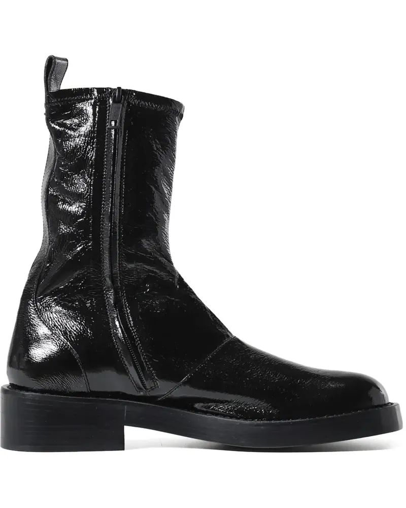 Courrèges Stiefel in Lackoptik - Schwarz Schwarz