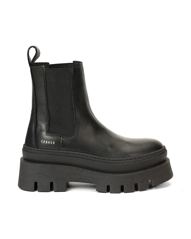 Copenhagen Flache Schuhe mit Profilsohle - Schwarz Schwarz