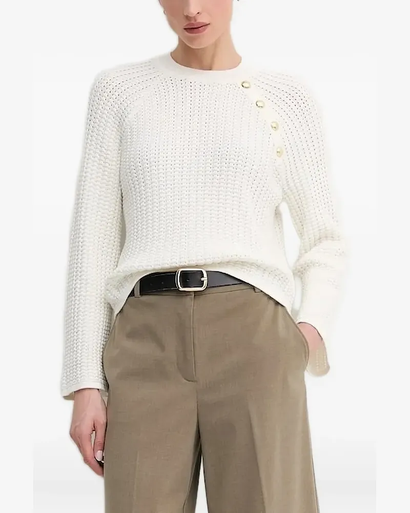 Barbour Angela Strick mit Zierknöpfen - Weiß Weiß