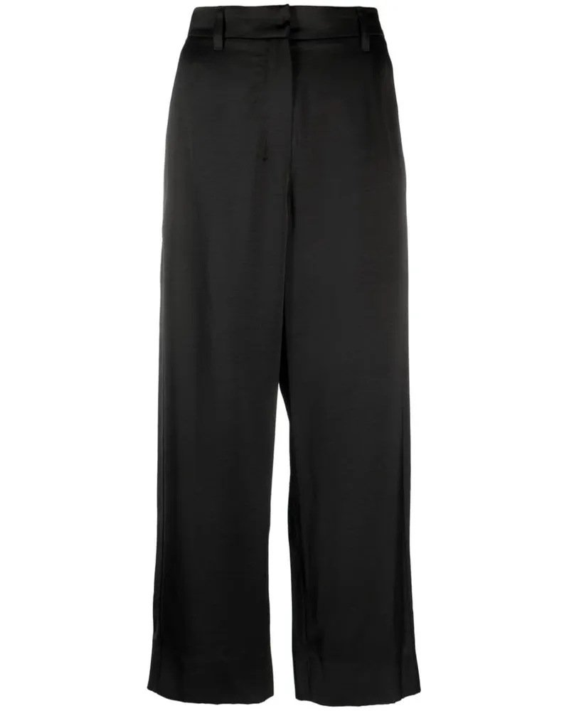 Max Mara Monza Cropped-Hose aus Satin - Schwarz Schwarz