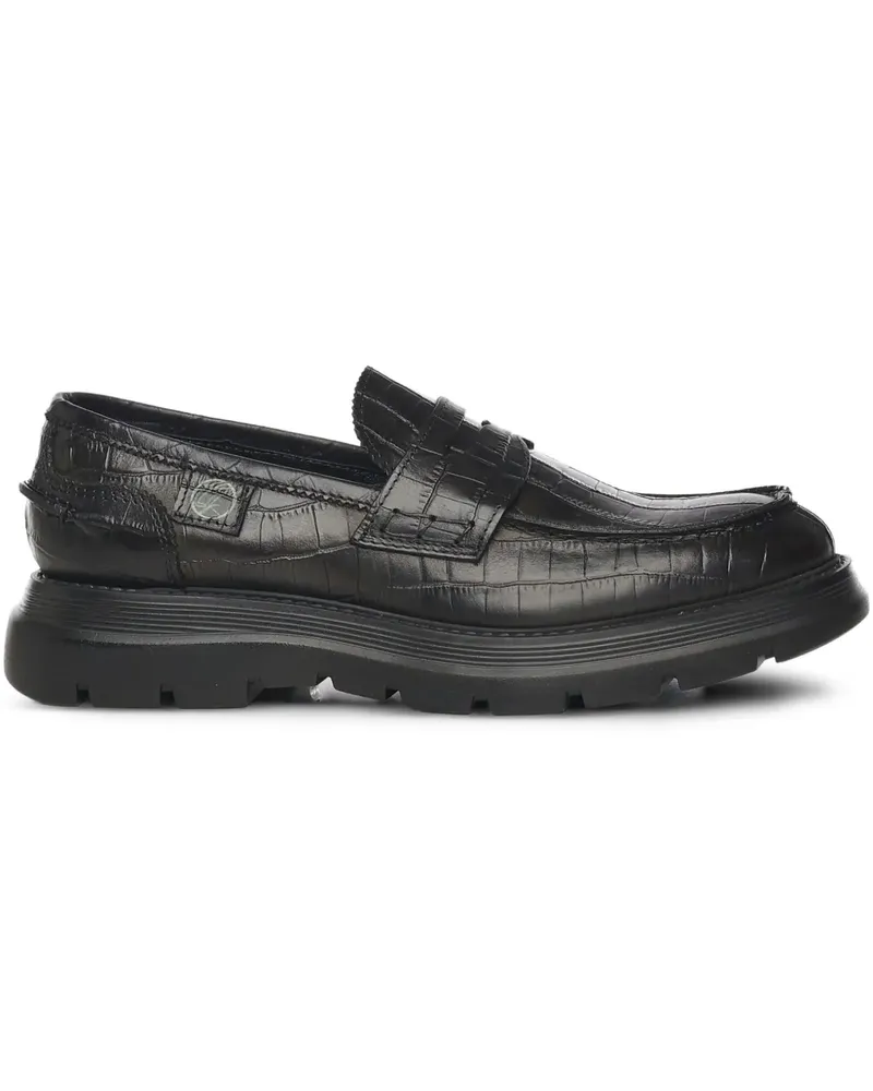 Giuliano Galiano Loafer mit Kroko-Print - Schwarz Schwarz