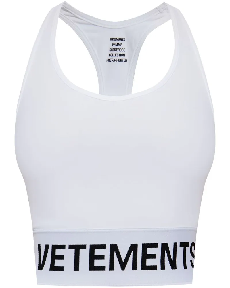 VETEMENTS Tanktop mit Logo-Bund Weiß