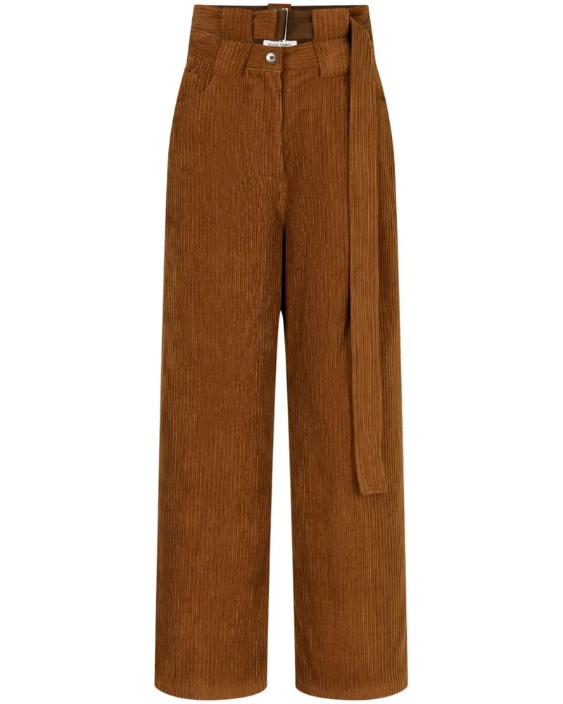 STUDIO TOMBOY Cordhose mit Bügelfalten - Braun Braun