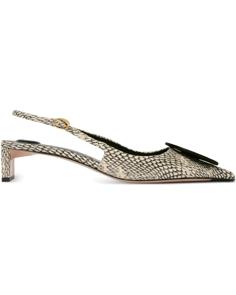Jacquemus snakeskin-print slingback pumps - Nude Nude