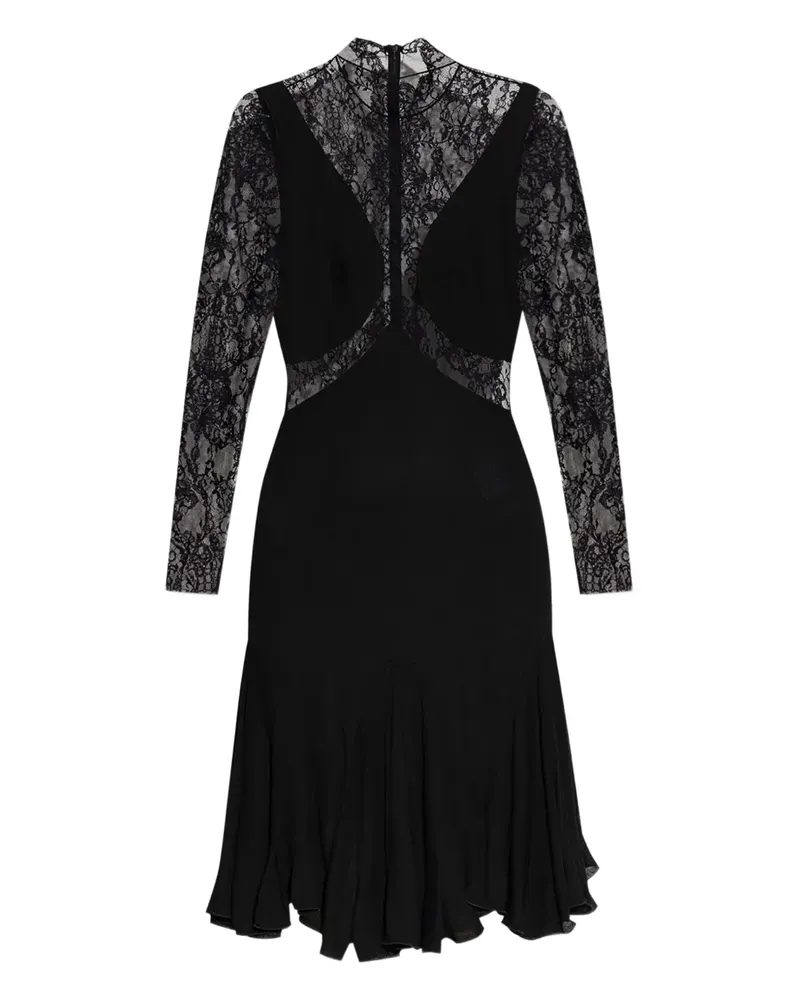 Givenchy Midikleid mit Spitzeneinsatz - Schwarz Schwarz