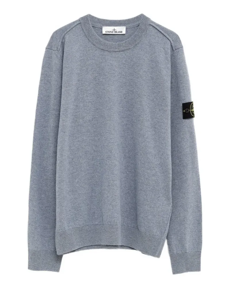 Stone Island crew-neck patch sweater - Blau Blau