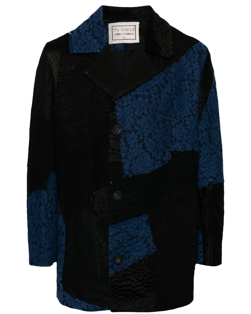 BY WALID Mantel in Colour-Block-Optik - Schwarz Schwarz