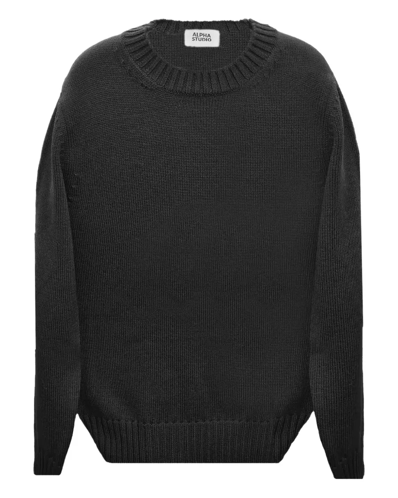 Alpha Studio Pullover mit rundem Ausschnitt - Schwarz Schwarz