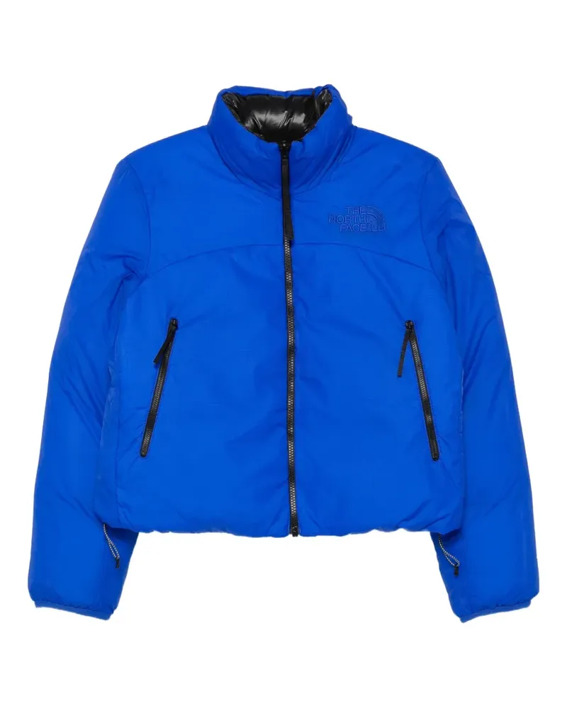 The North Face logo-embroidered puffer jacket - Blau Blau