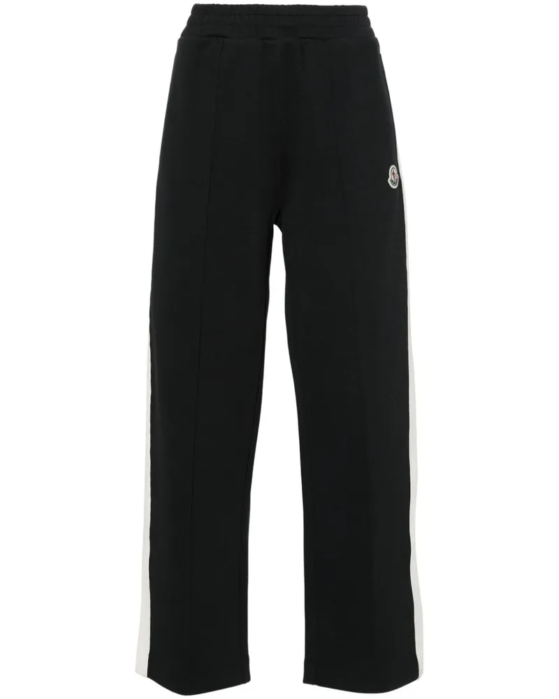 Moncler Halbhohe gestreifte Wide-Leg-Jogginghose - Blau Blau