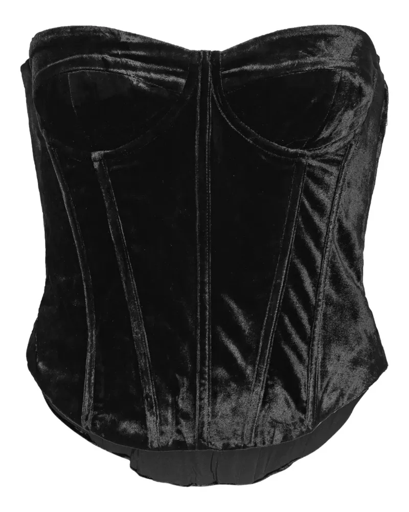 ROTATE Birger Christensen Bustier aus Samt - Schwarz Schwarz