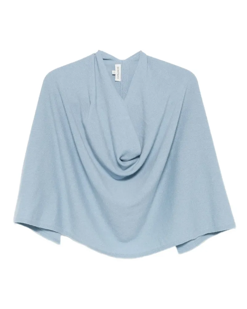 Eric Bompard Kurzer Kaschmir-Poncho mit Wasserfallkragen - Blau Blau