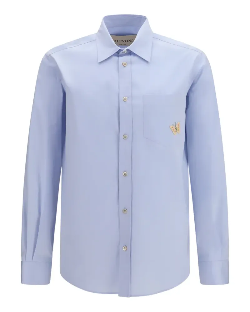 Valentino Garavani Hemd mit Schmetterling-Patch - Blau Blau